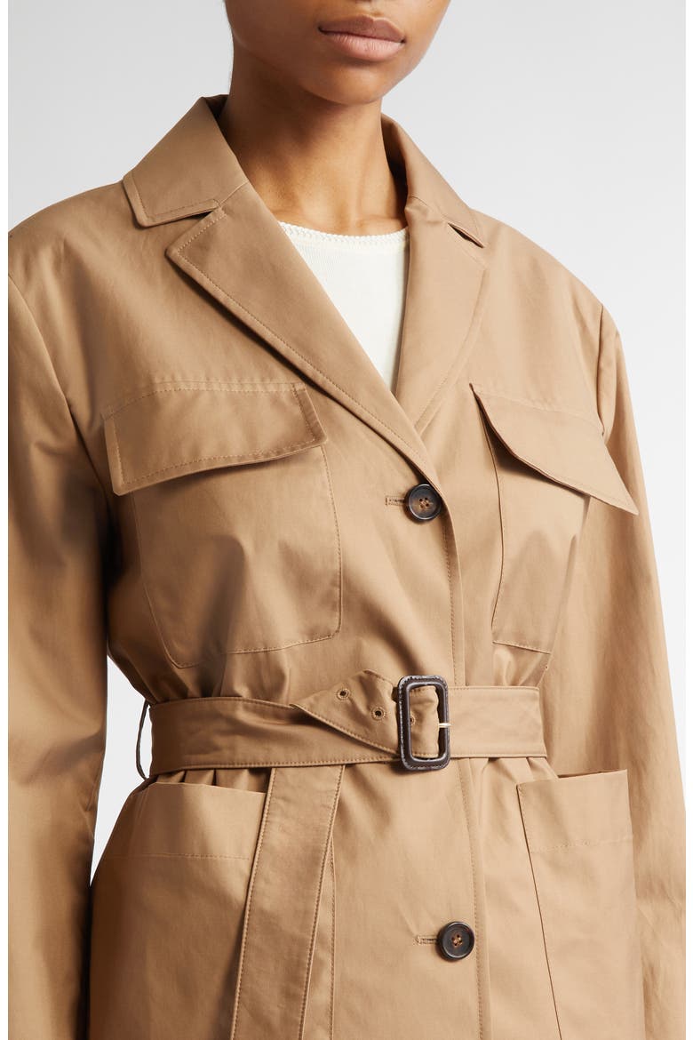 Giulia Water Repellent Twill Belted Jacket, Alternate, color, CAMEL