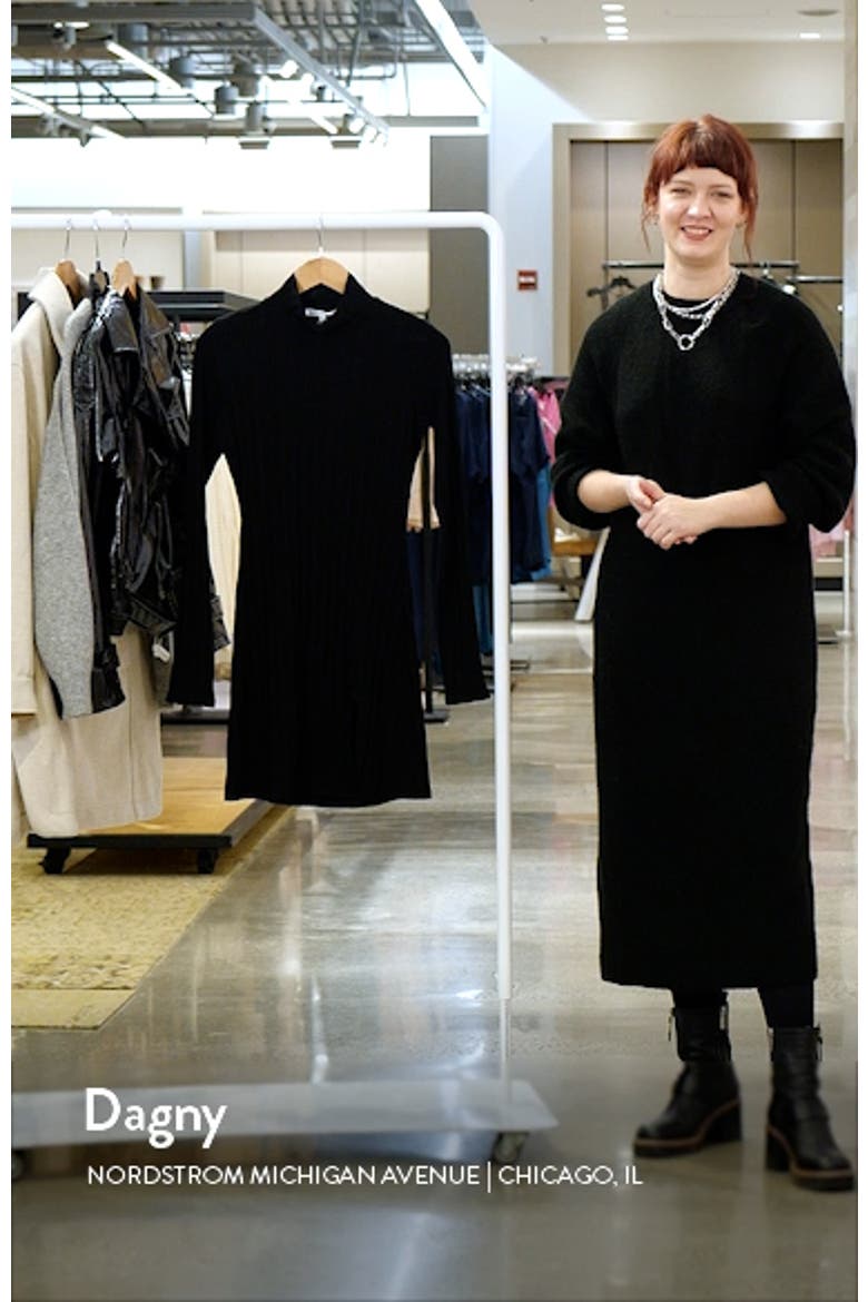 Libra Long Sleeve Rib Mock Neck Minidress video