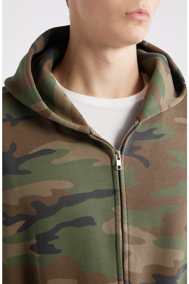 Camo Cotton Zip Hoodie, Alternate, color, CAMO
