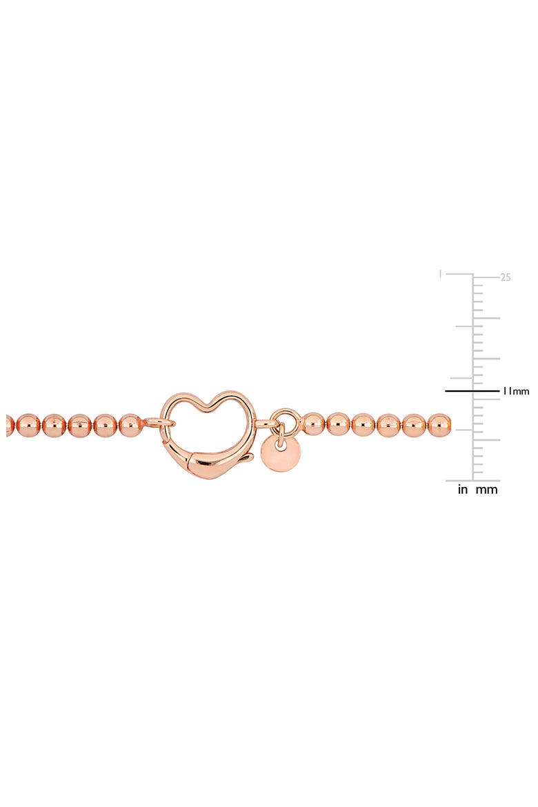 Beaded Heart Clasp Bracelet, Alternate, color, ROSE