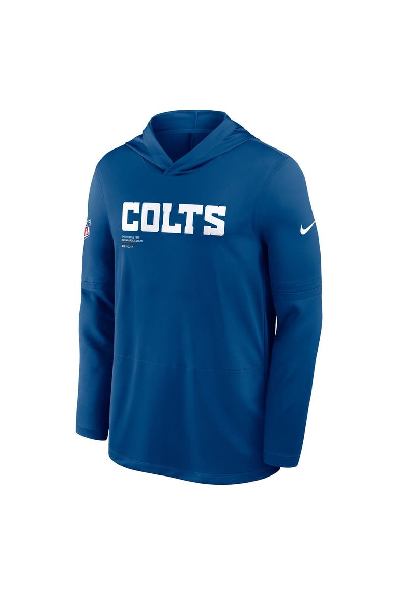 Men's Nike Royal Indianapolis Colts Sideline Pure Fury Performance Long Sleeve Hoodie T-Shirt, Alternate, color, Royal