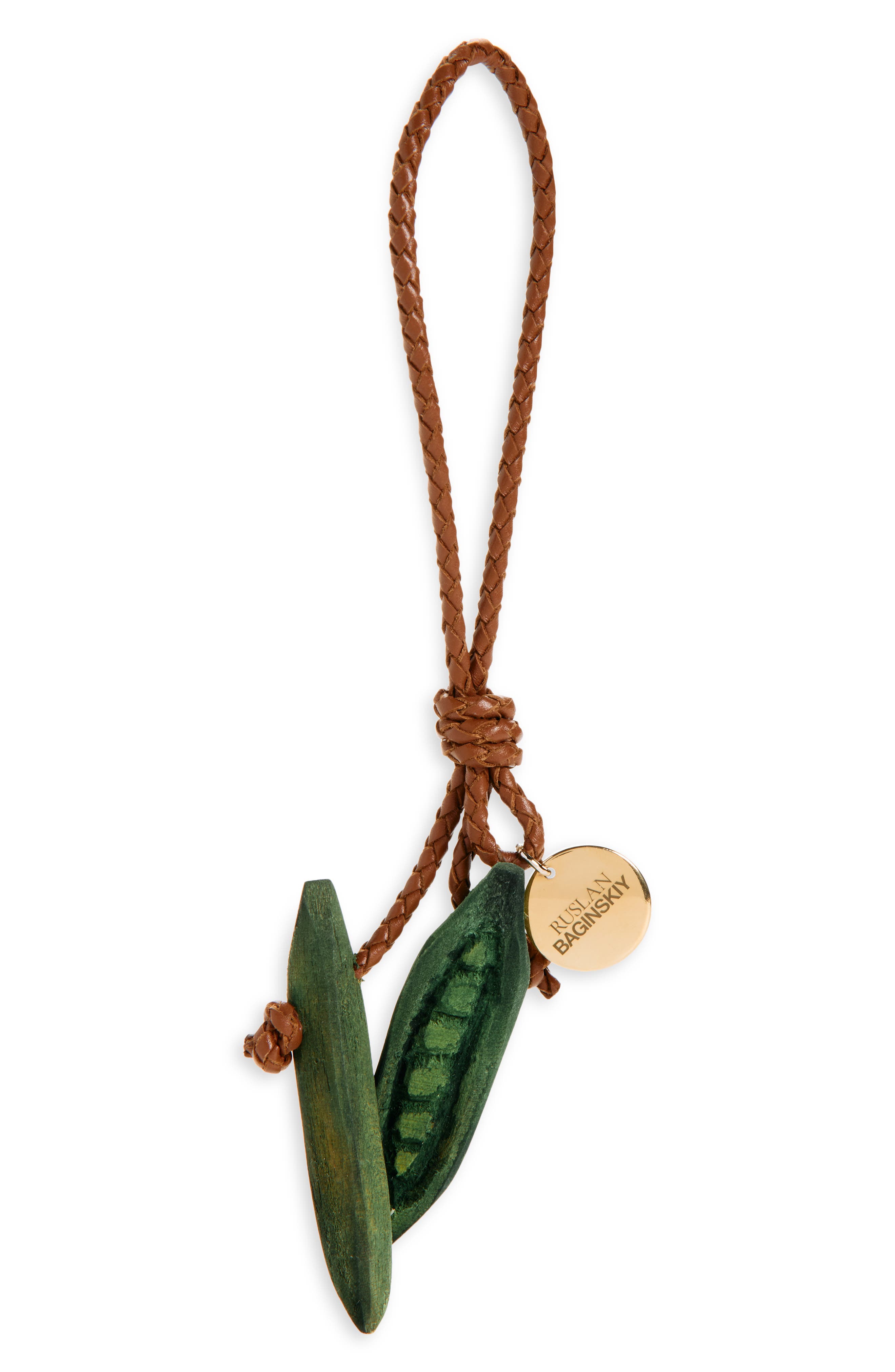 Ruslan Baginskiy Peapod Bag Charm, Main, color, Green