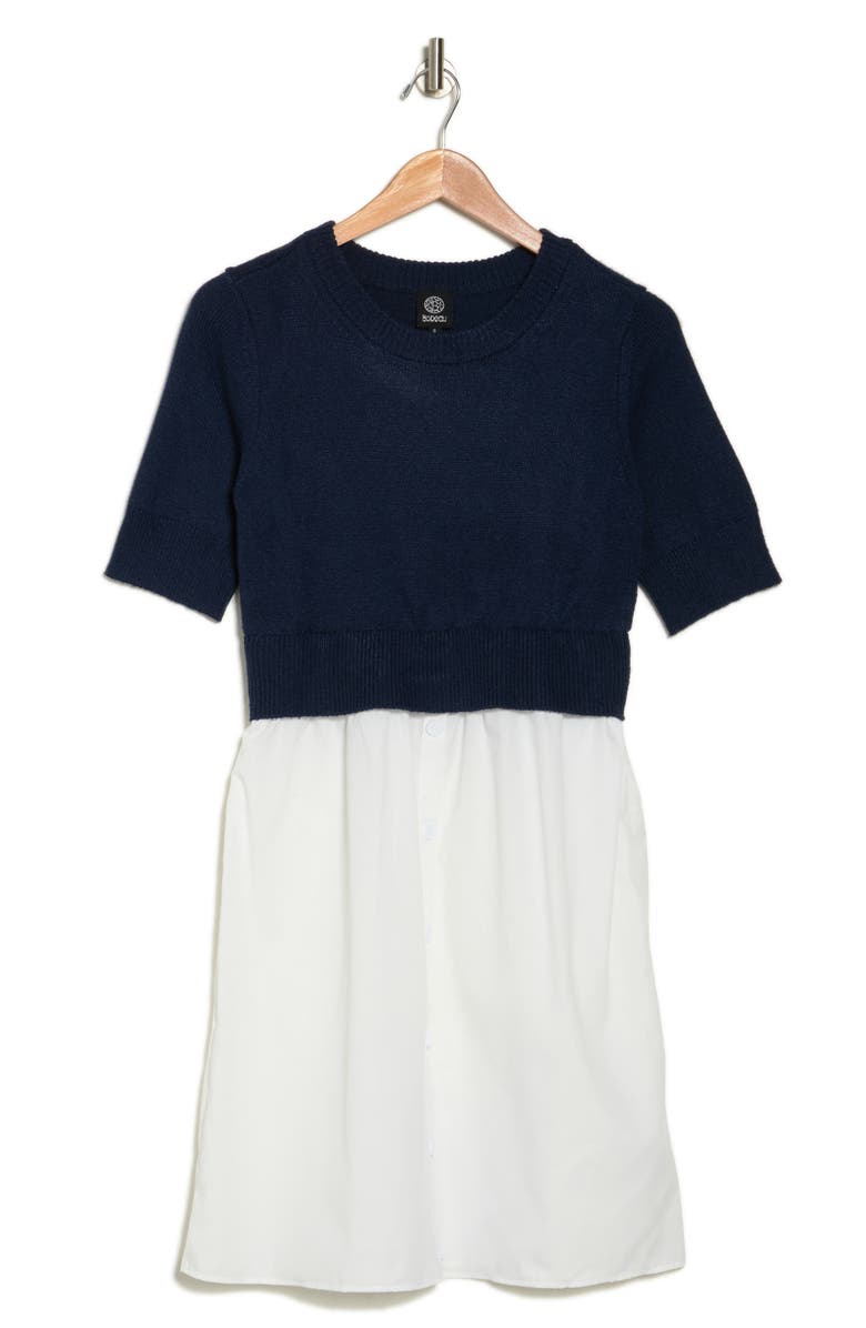 Bobeau Mixed Media Dress, Alternate, color, 