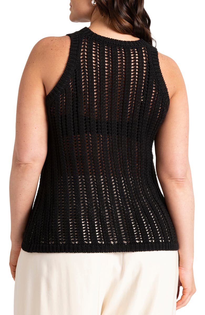 ELOQUII Open Knit Sweater Tank, Alternate, color, 