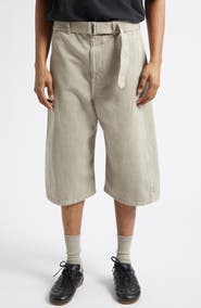 Lemaire Belted Denim Bermuda Shorts