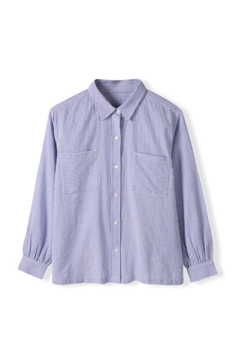 Celtic & Co. Side Split Striped Shirt, Alternate, color, Blue Stripe