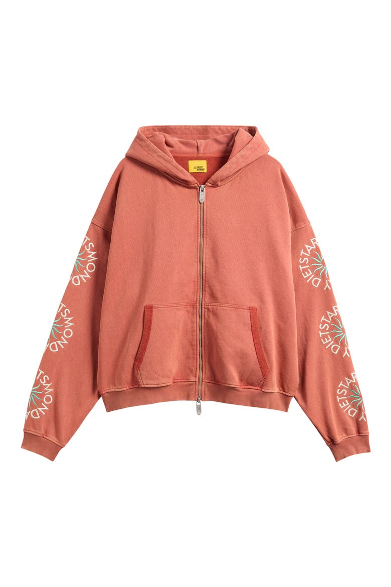 Sol Graphic Zip Hoodie, Alternate, color, RED