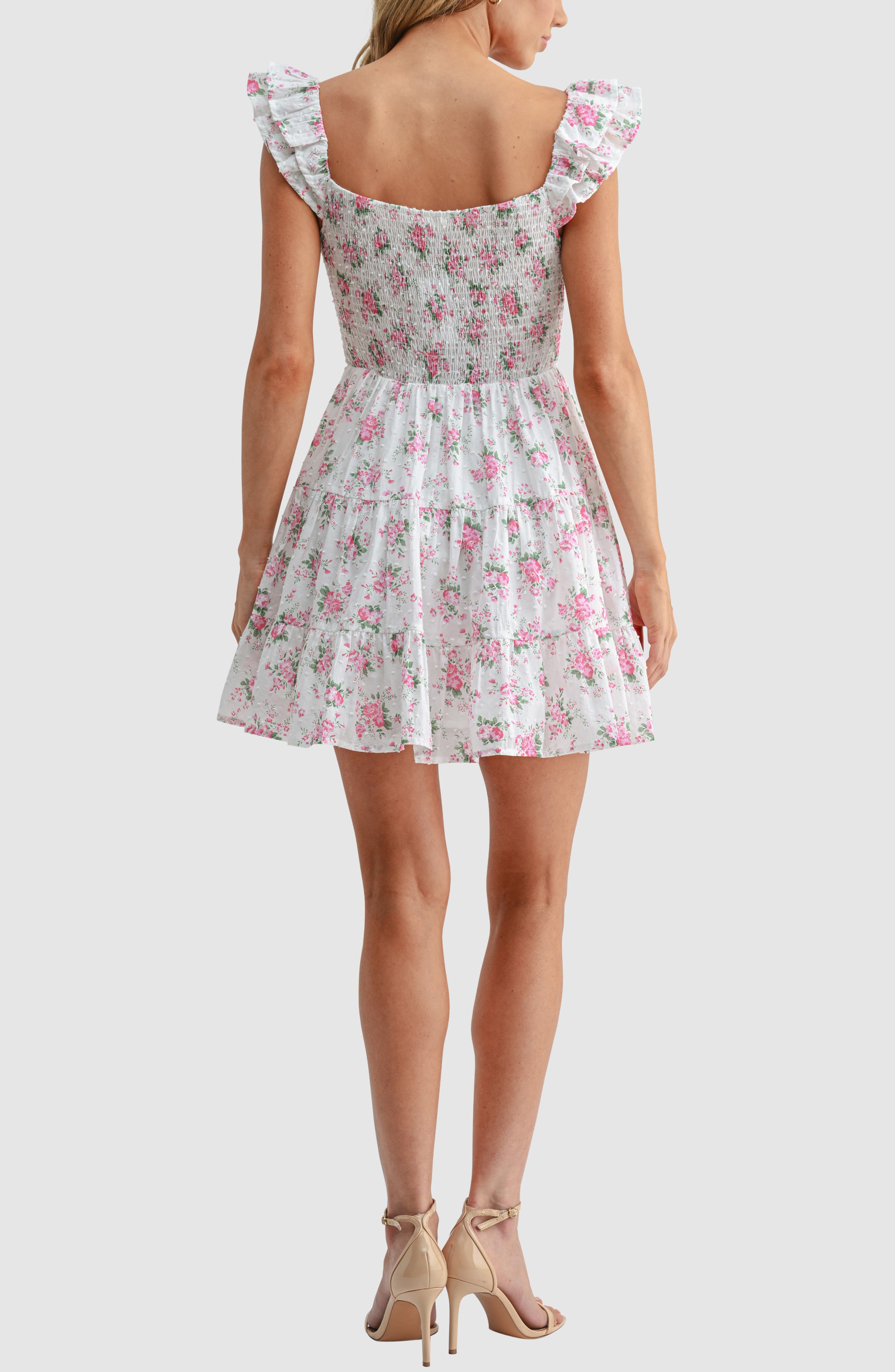 Flutter Sleeve Tiered Minidress - image 2