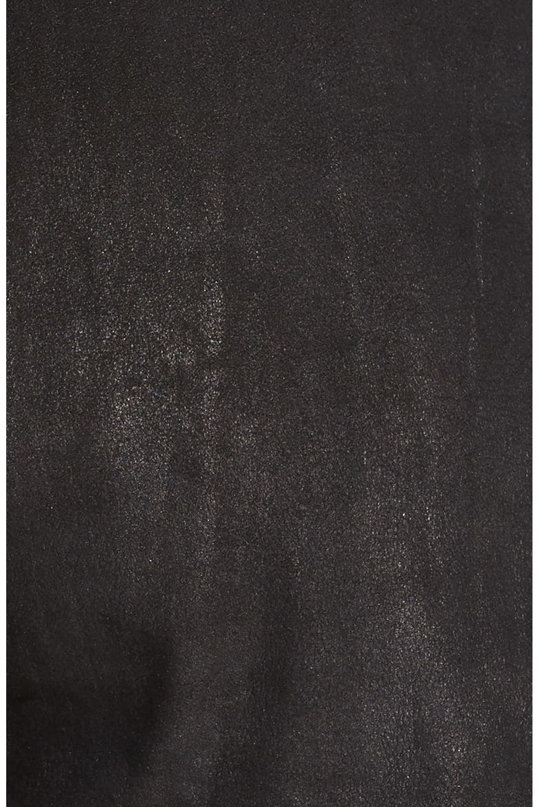 'Siouxsie' Suede Dolphin Shorts, Alternate, color, BLACK