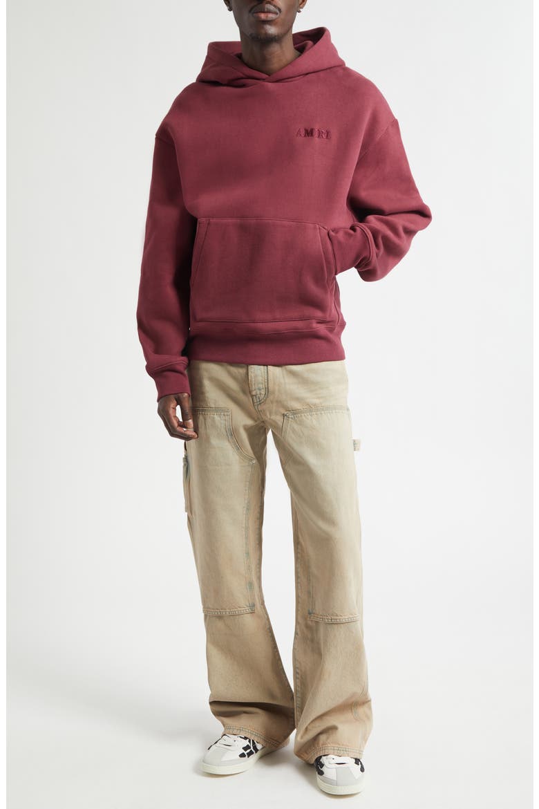 Oversize Logo Embroidered Hoodie, Alternate, color, AGED PORT