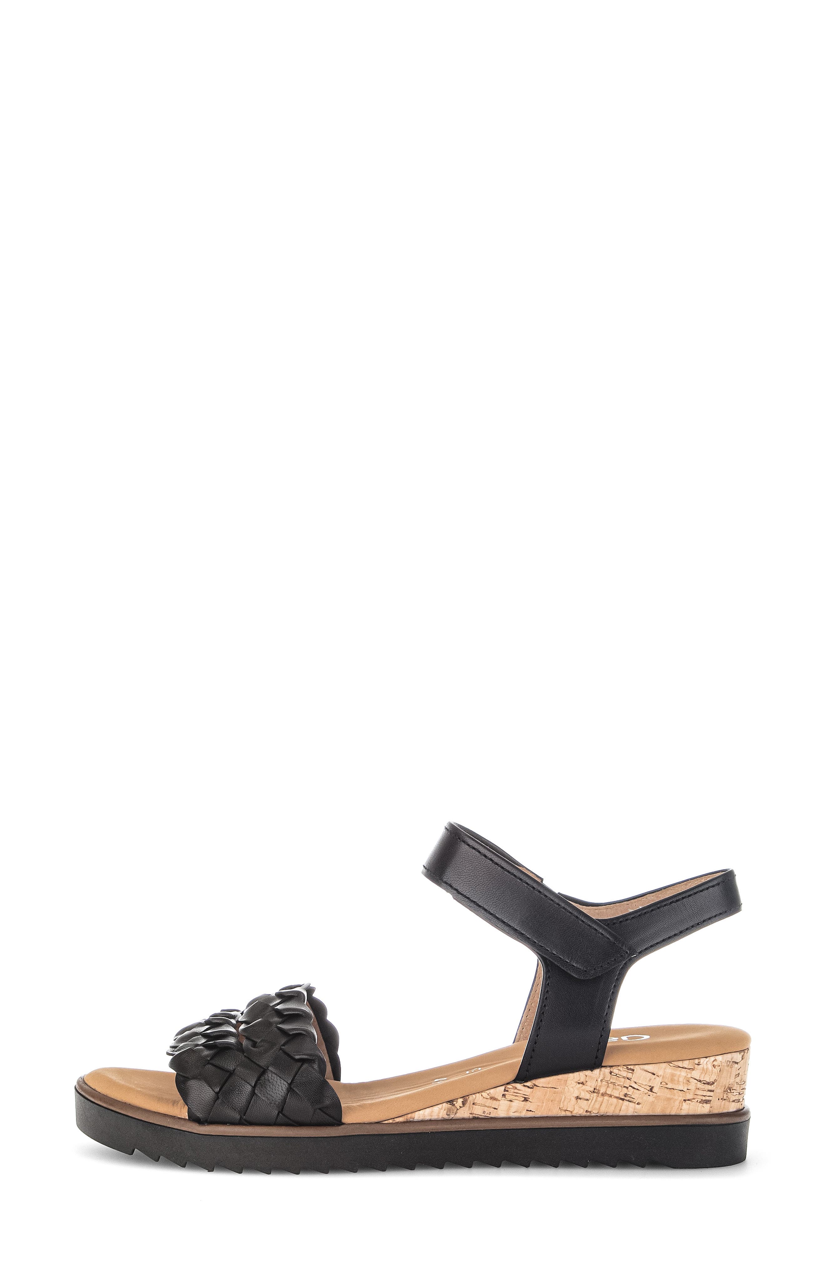 Gabor Ankle Strap Wedge Sandal, Alternate, color, Black