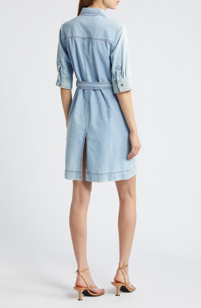 FRAME Tie Belt Denim Shirtdress, Alternate, color, Calabria