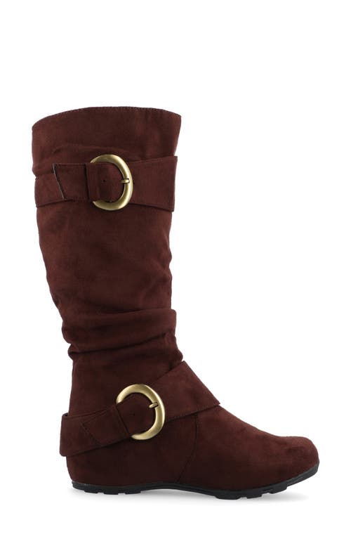 Journee Collection Journee Jester Extra Wide Calf Side Buckle Tall Boot In Burgundy