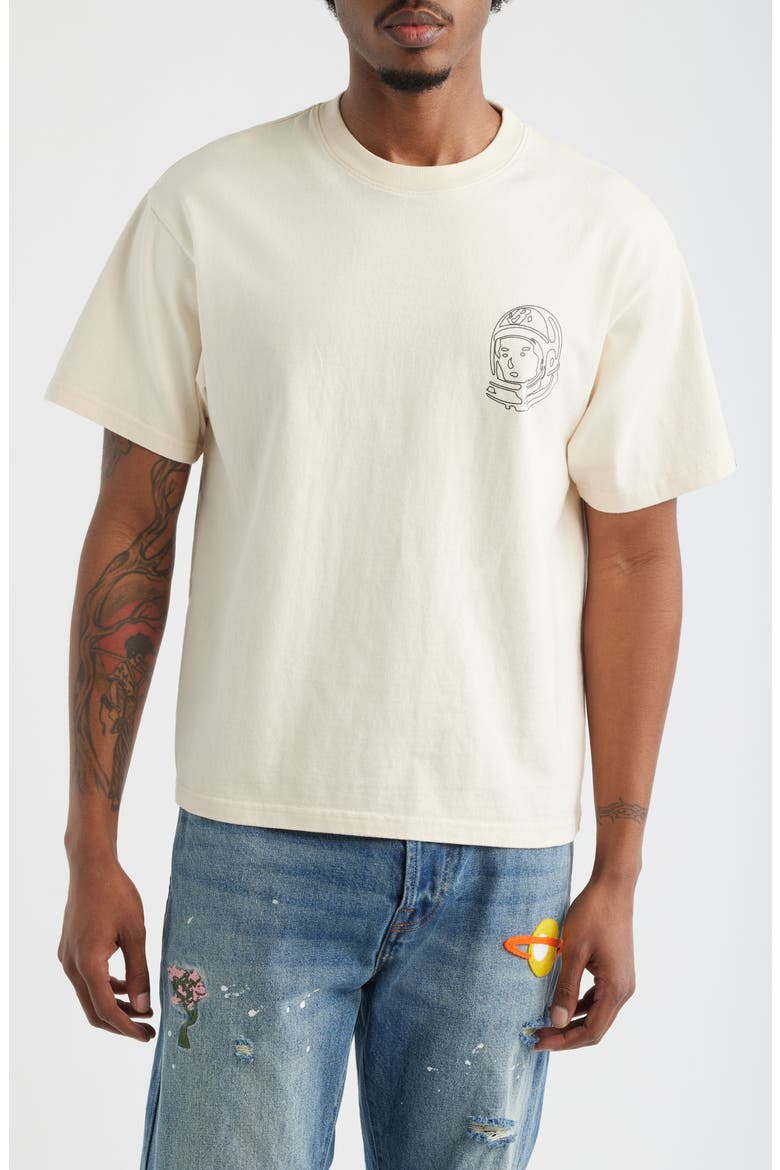 BB Faded Helmet Cotton Graphic T-Shirt, Main, color, ECRU