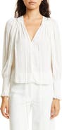 Rebecca Taylor Tie Neck Sateen Blouse