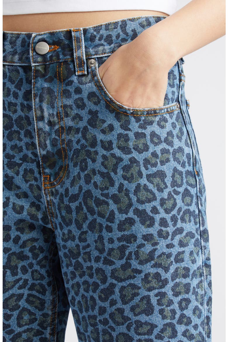 Leopard Print Rigid Flare Jeans, Alternate, color, BLACK LEOPARD