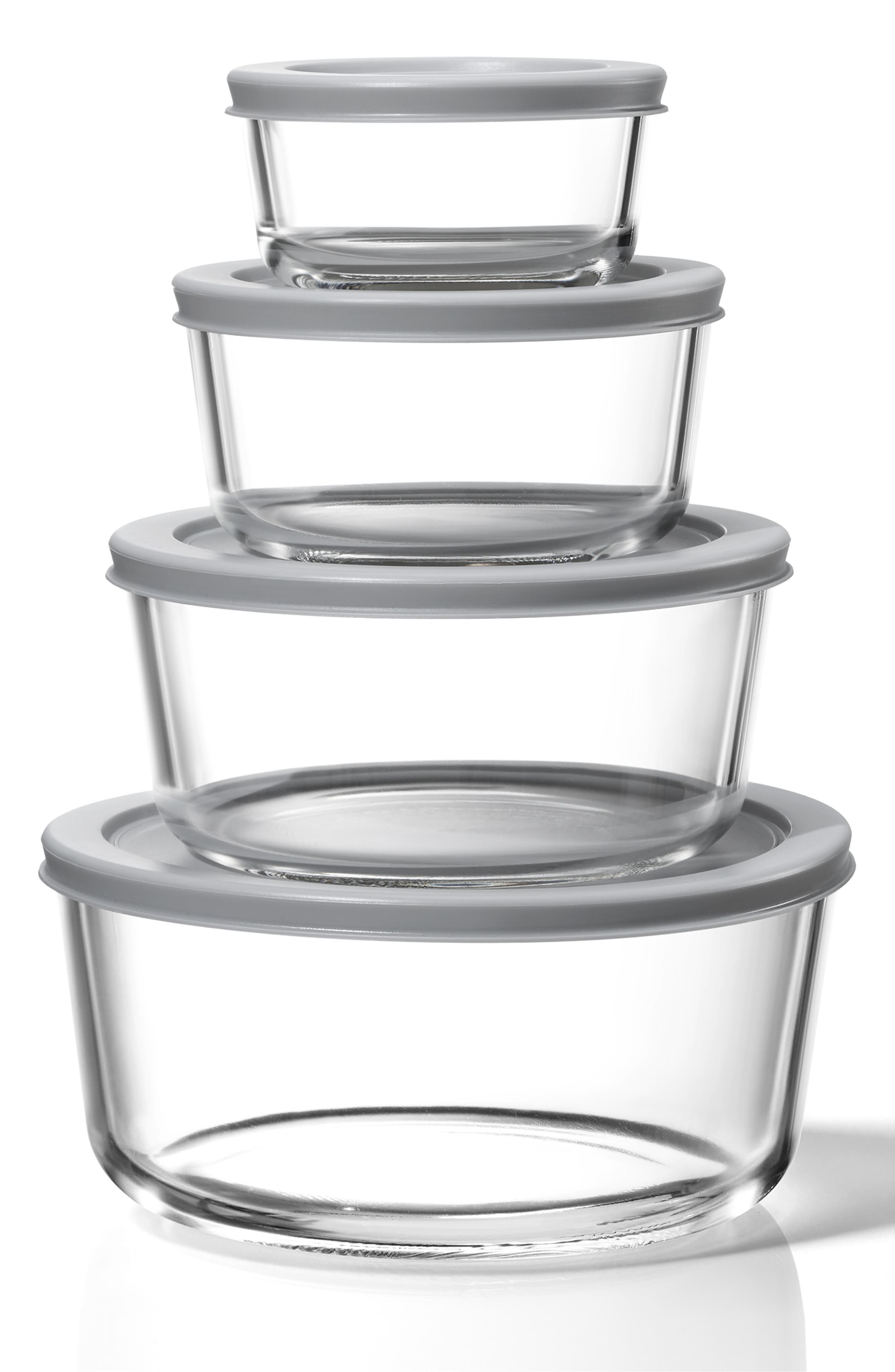 Set of 4 Glass Food Storage Containers