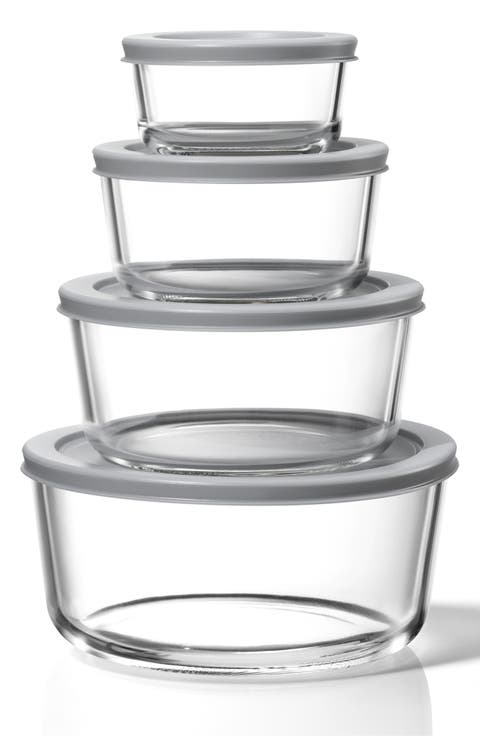 Set of 4 Glass Food Storage Containers