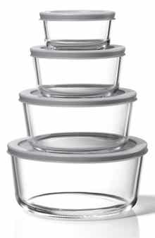 Set of 4 Glass Food Storage Containers