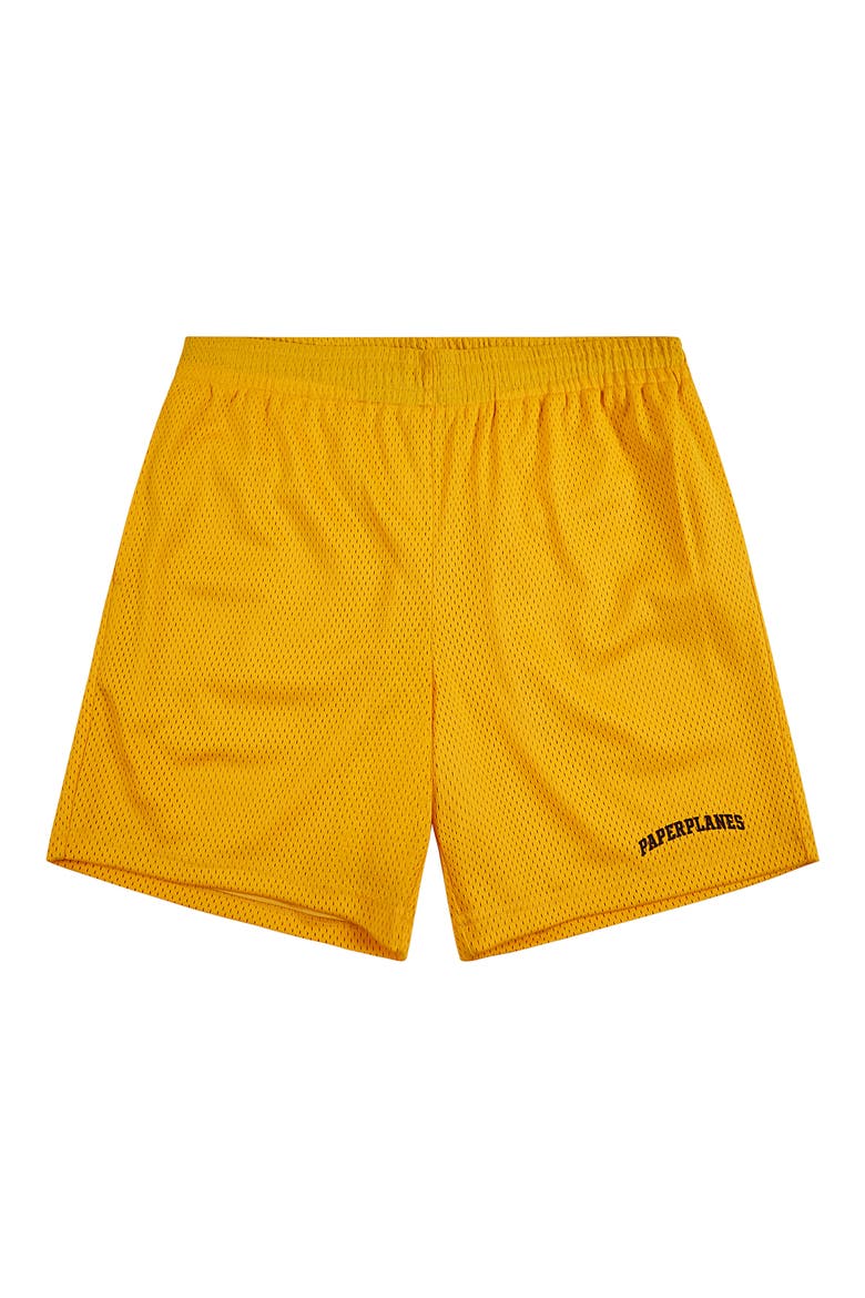 Logo Mesh Basketball Shorts, Main, color, YELLOW