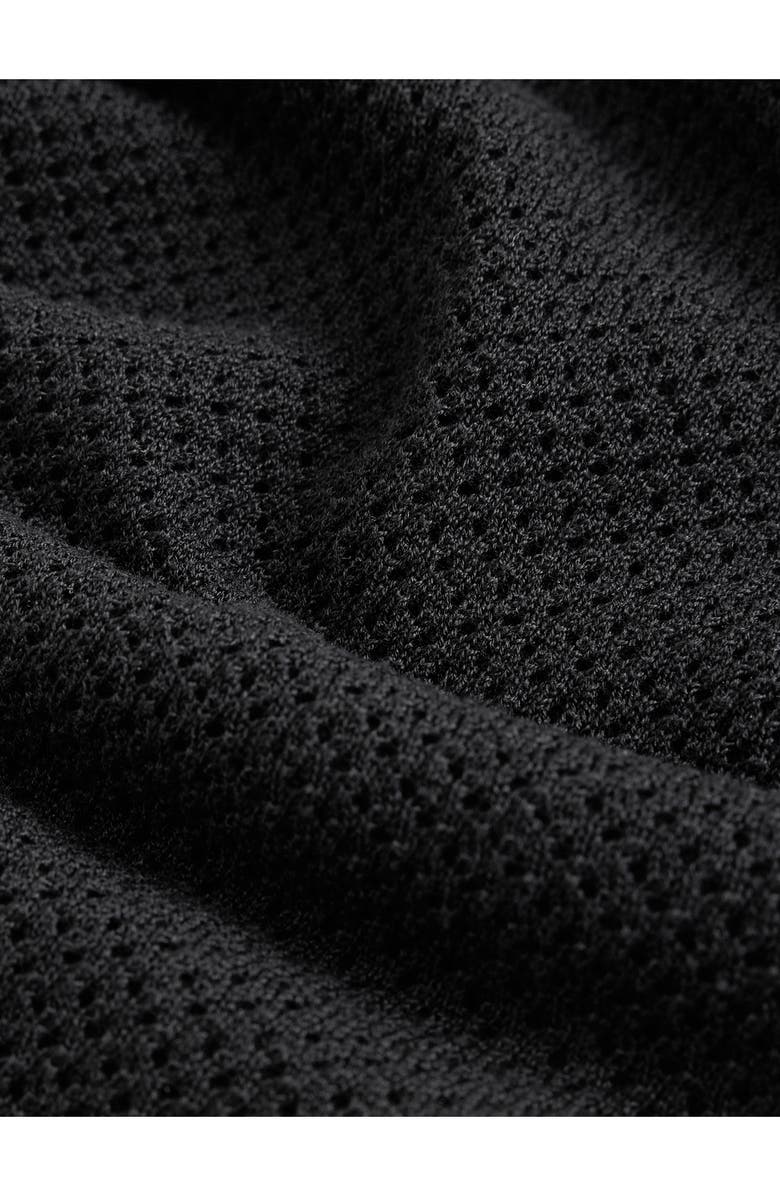 John Varvatos Marvin Mesh Sweater Shorts, Alternate, color, Black