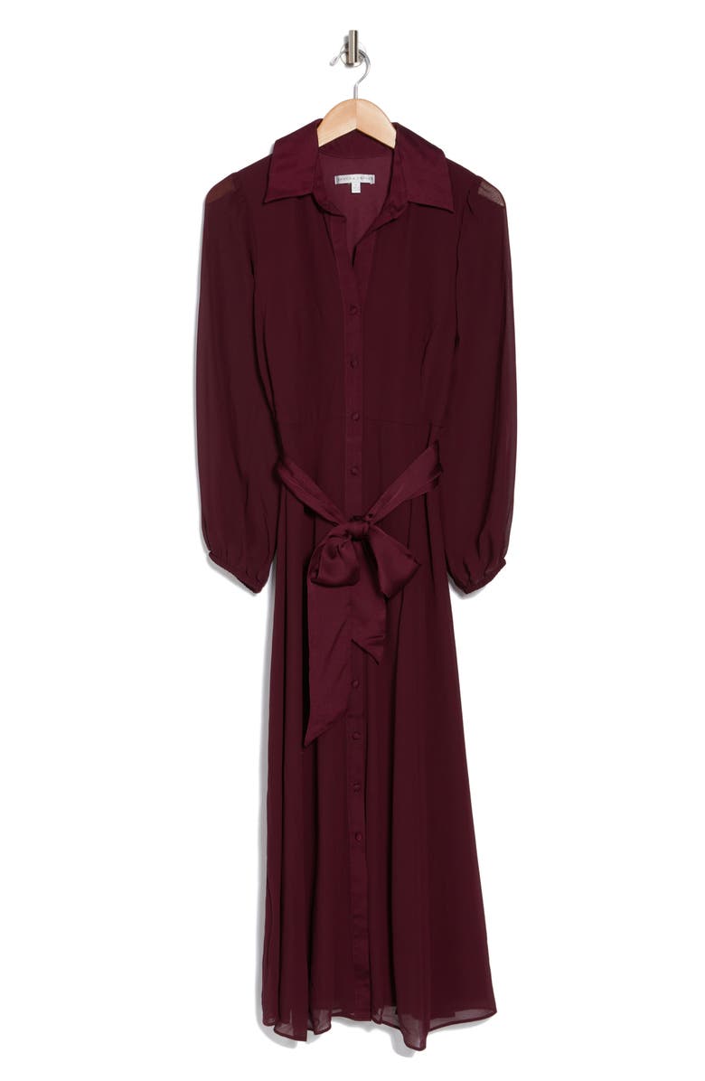 SANDRA DARREN Long Sleeve Maxi Shirtdress, Alternate, color, 