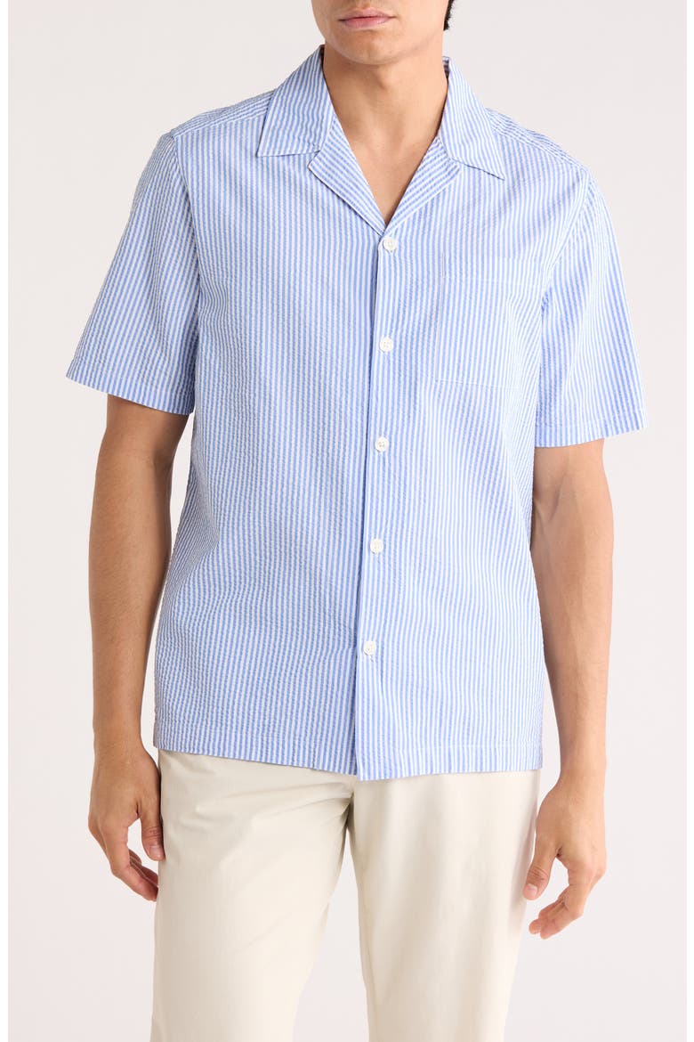 Ellyson Short Sleeve Seersucker Shirt, Main, color, LIGHT BLUE/ PASTEL