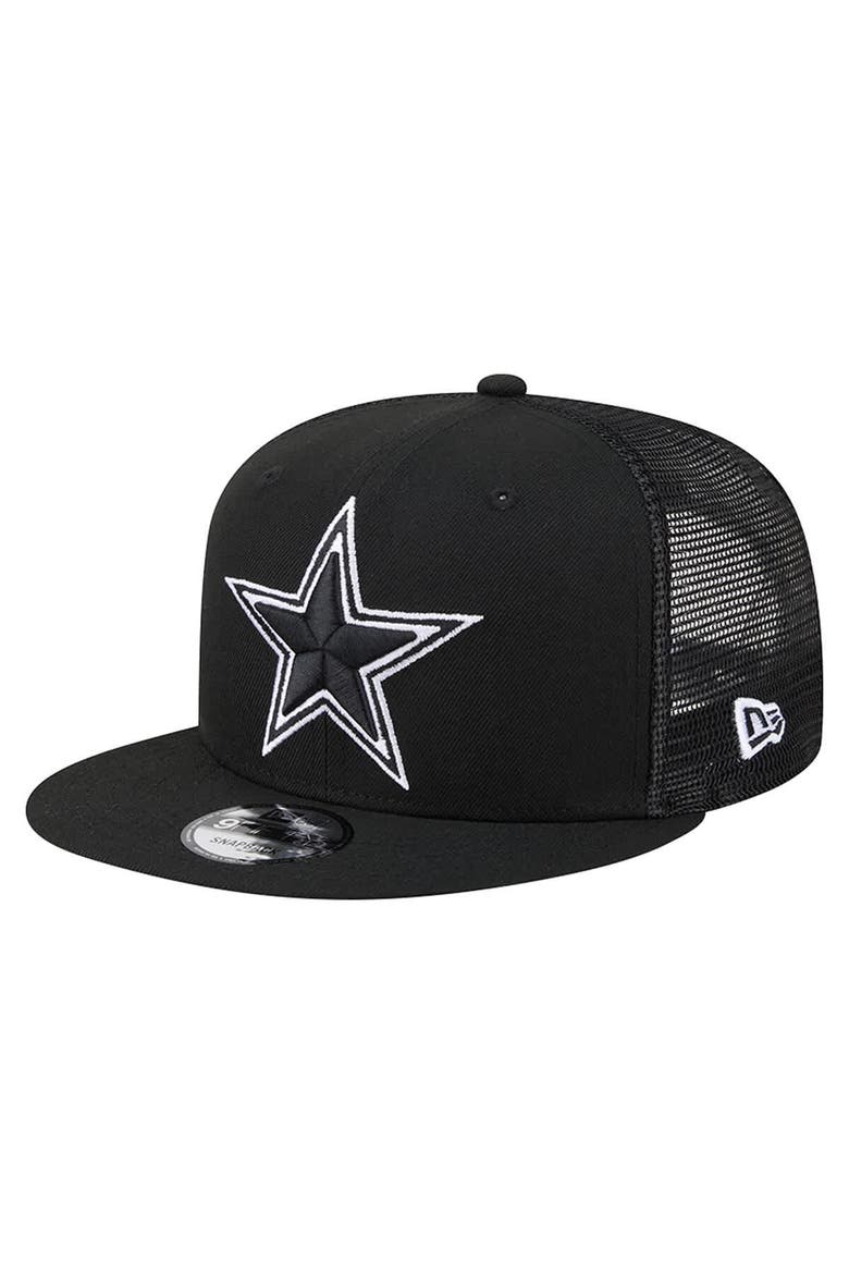 Men's New Era  Black Dallas Cowboys Main 9FIFTY Trucker Snapback Hat, Main, color, Black
