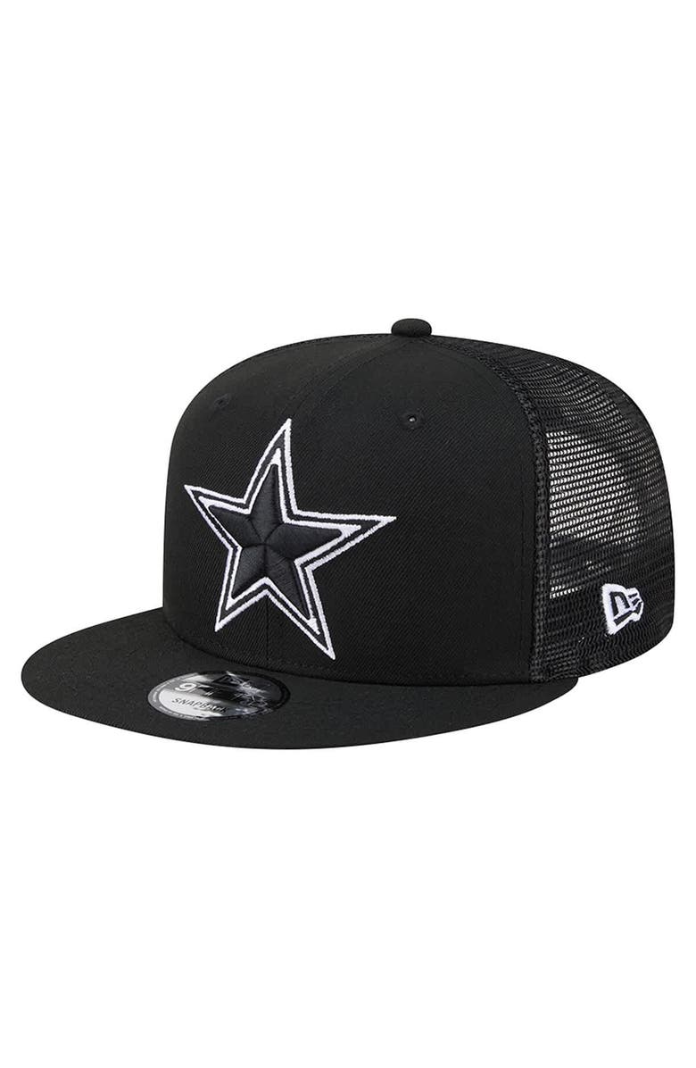 New Era Men's New Era Black Dallas Cowboys Main 9FIFTY Trucker Snapback Hat, Main, color, Black
