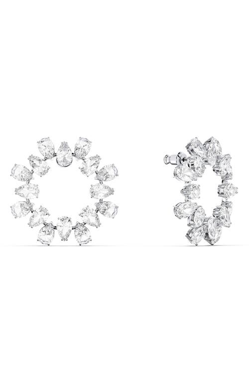 Swarovski Matrix Cubic Zirconia Frontal Hoop Earrings In Metallic