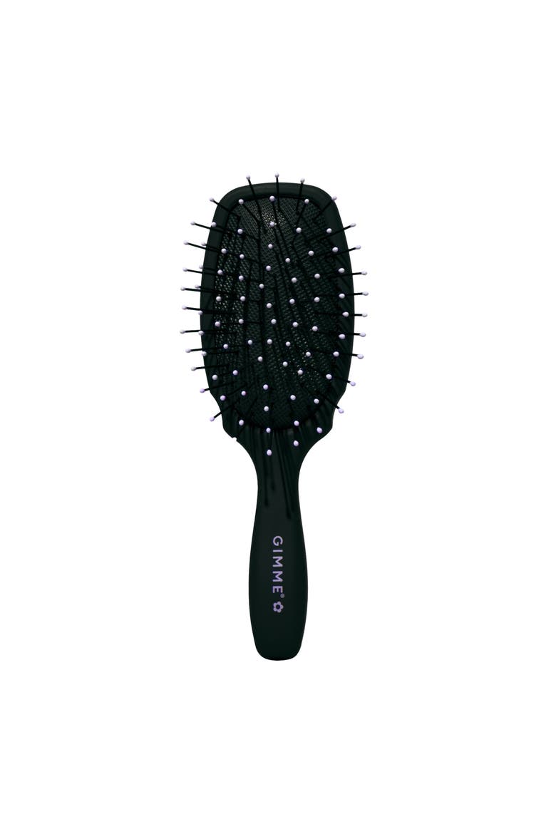 Mini Travel Detangler Brush with Anti-Static, Heat-Resistant & Flexible Nylon Bristle, Main, color, Black