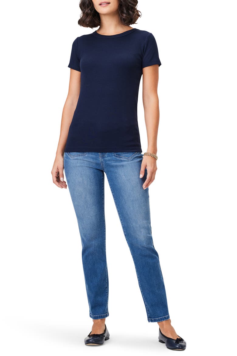 Perfect Crewneck Rib Top, Alternate, color, DARK INDIGO
