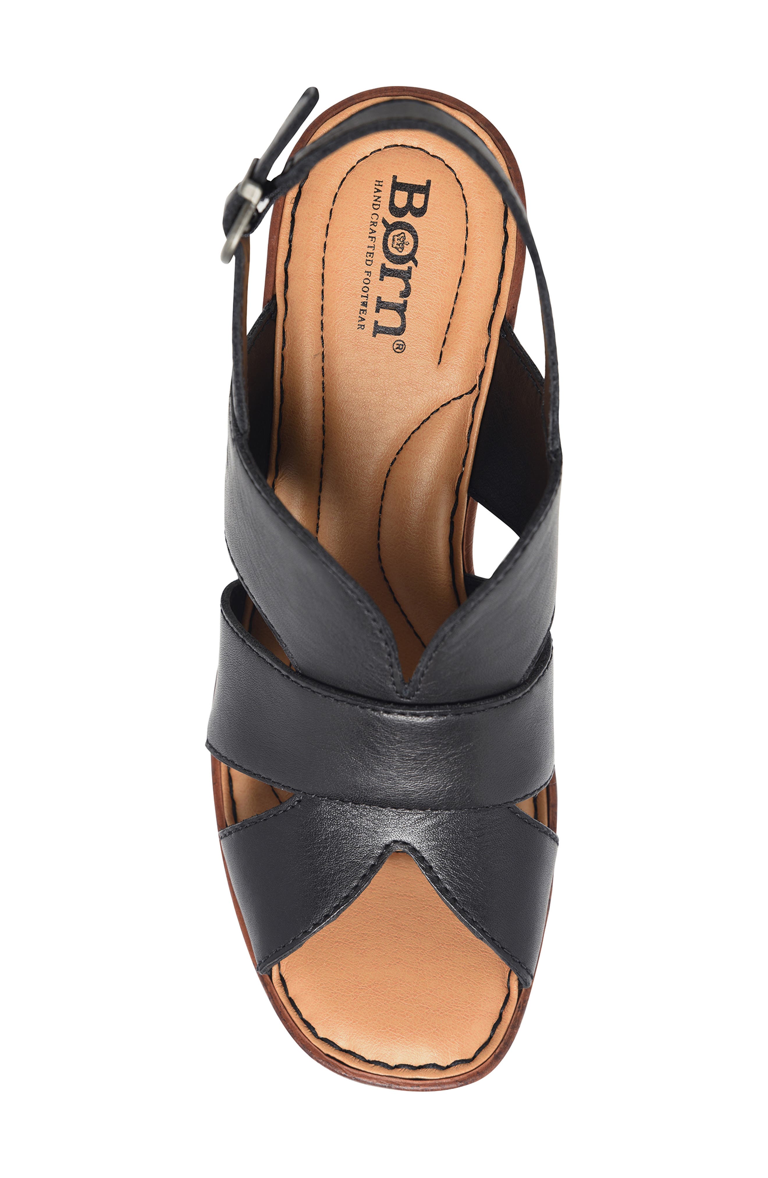 Børn Nassau Slingback Platform Sandal, Alternate, color, Black Leather