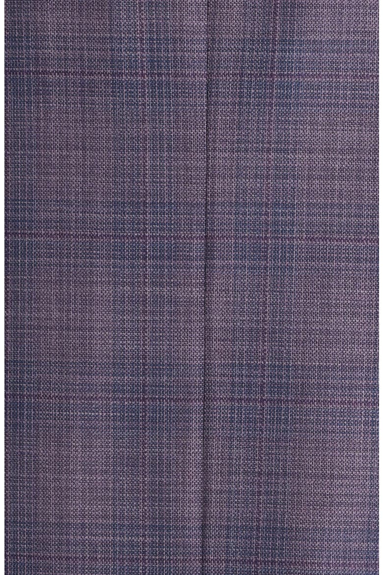 Kei Trim Fit Purple Mélange Shadow Plaid Wool Sport Coat, Alternate, color, PURPLE