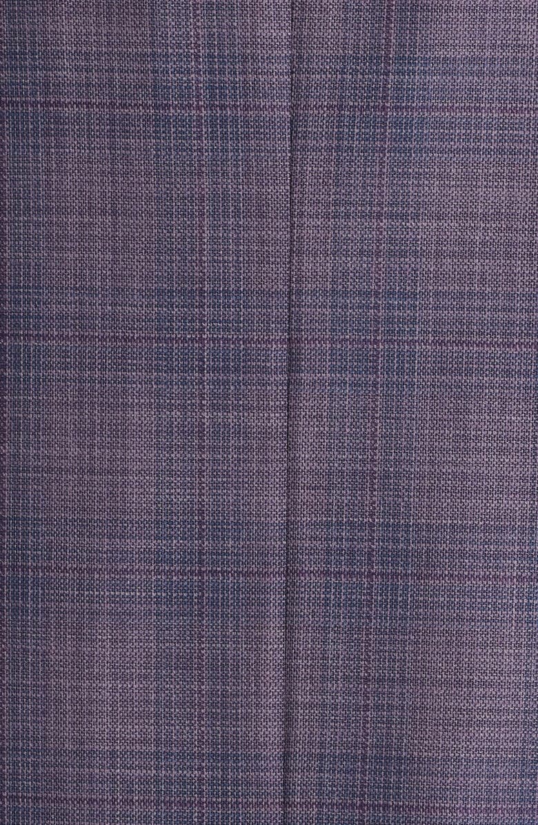 Canali Kei Trim Fit Purple Mélange Shadow Plaid Wool Sport Coat, Alternate, color, Purple