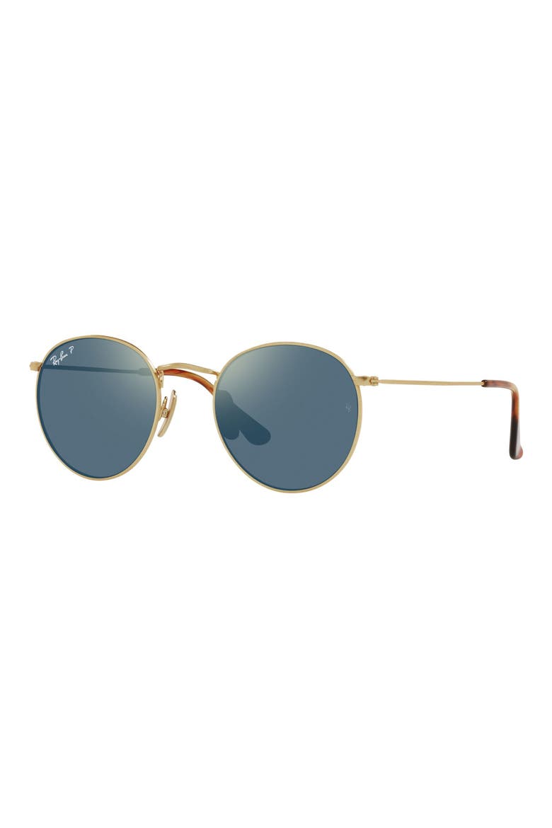 Titanium 50mm Gradient Round Sunglasses, Alternate, color, GOLD