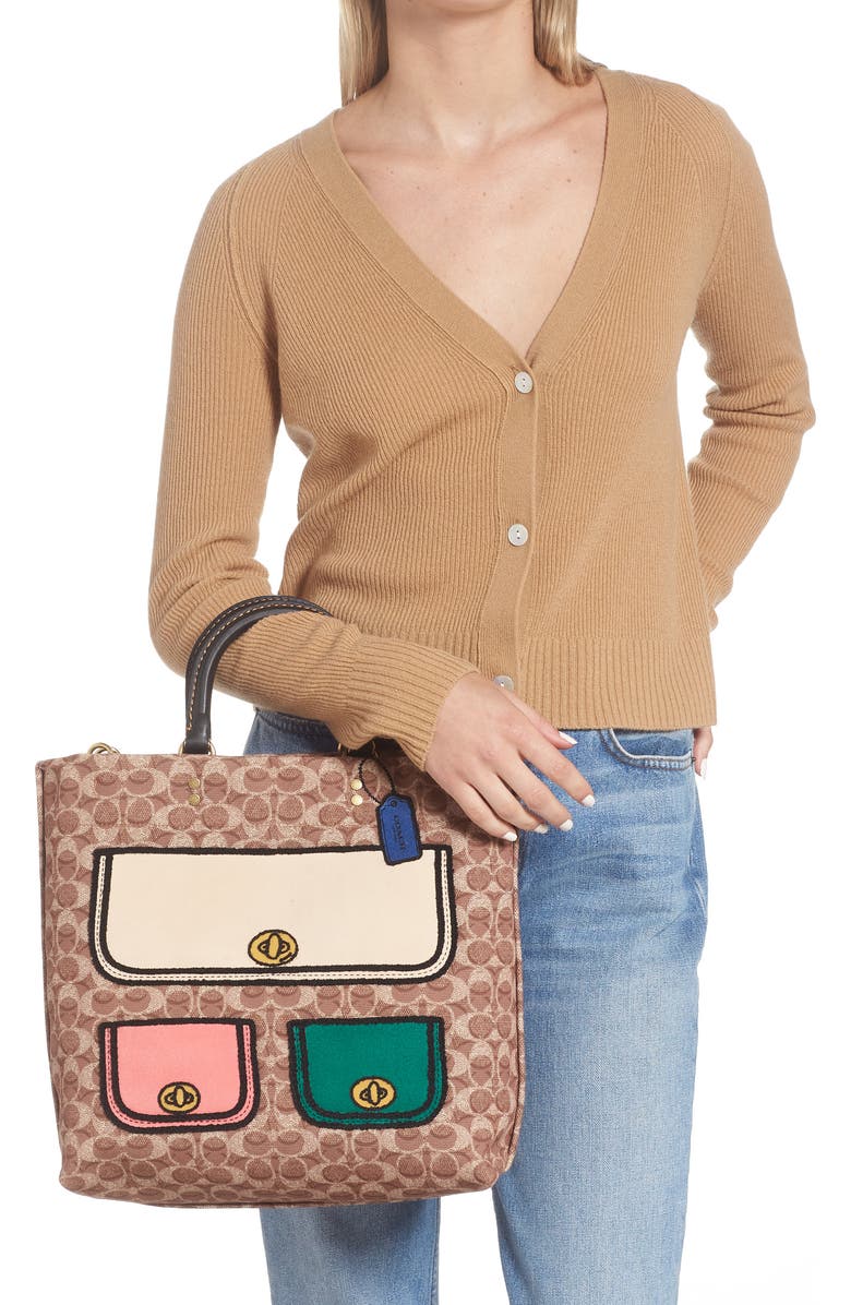 COACH Signature Rogue Canvas Tote, Alternate, color,