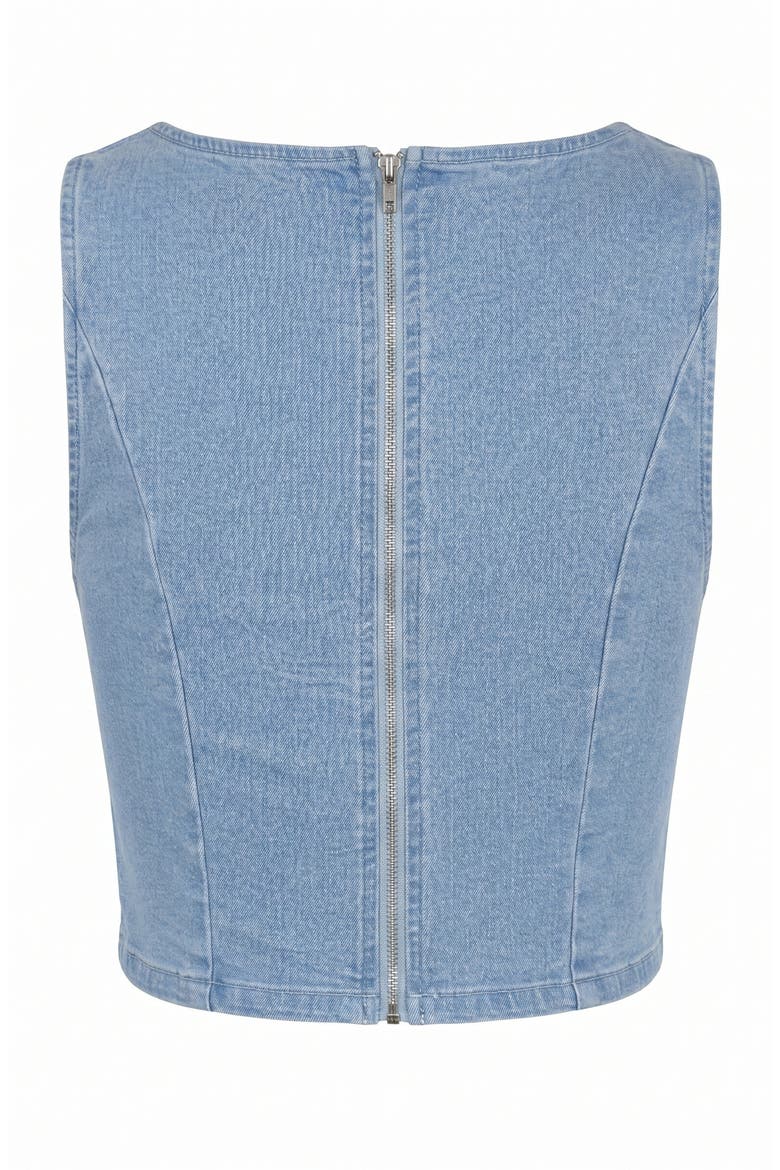 Denim Vest and Wide Leg Pants Set, Alternate, color, Blue
