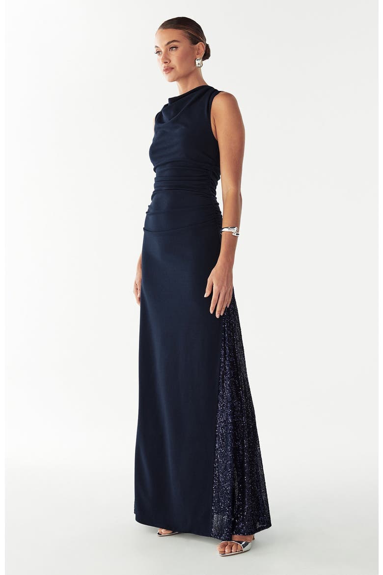 Avena Maxi Dress, Alternate, color, Navy Blue