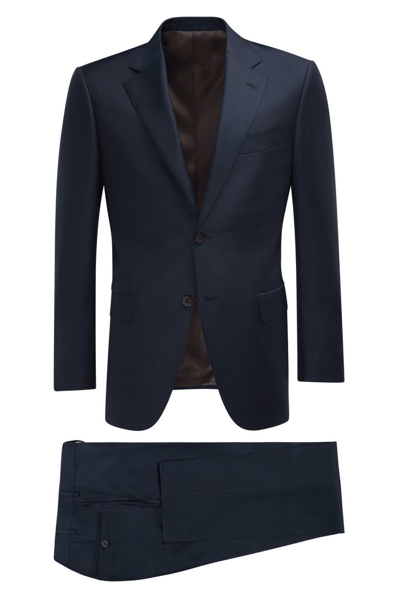 Napoli Slim Fit Solid Wool Suit, Alternate, color, NAVY