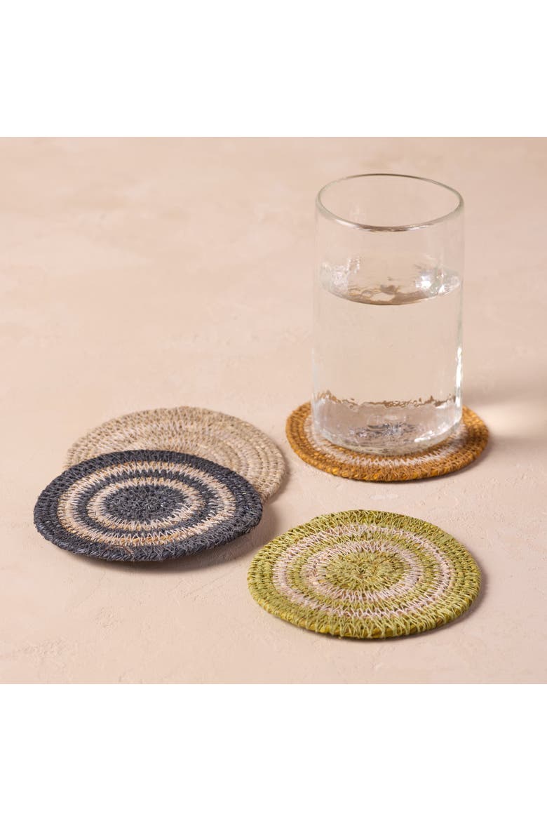 Hydra Woven Seagrass Coaster - Set of 4, Alternate, color, Multi