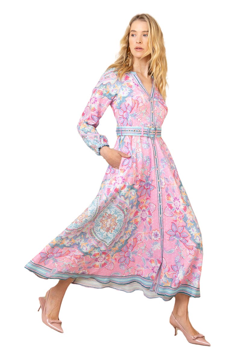 Hale Bob Miranda Linen Dress Maxi Dress, Alternate, color, 