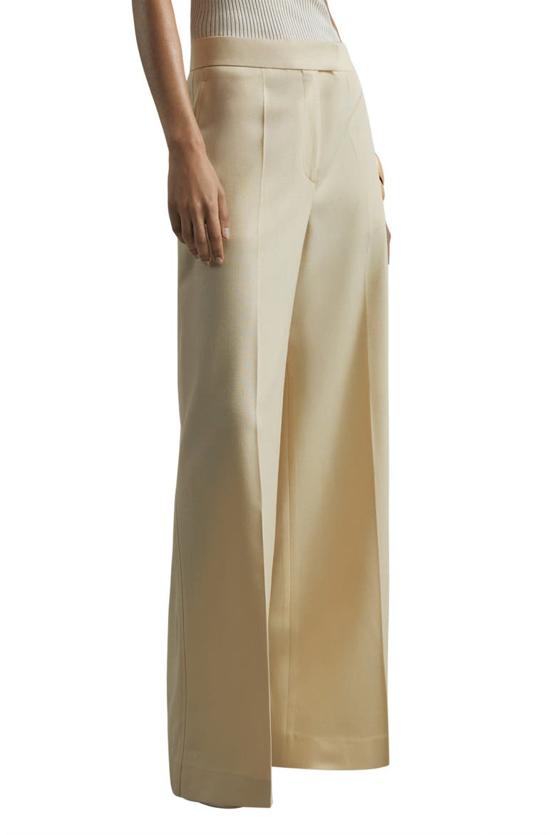 Anya Wide Leg Silk & Wool Pants, Main, color, CREAM