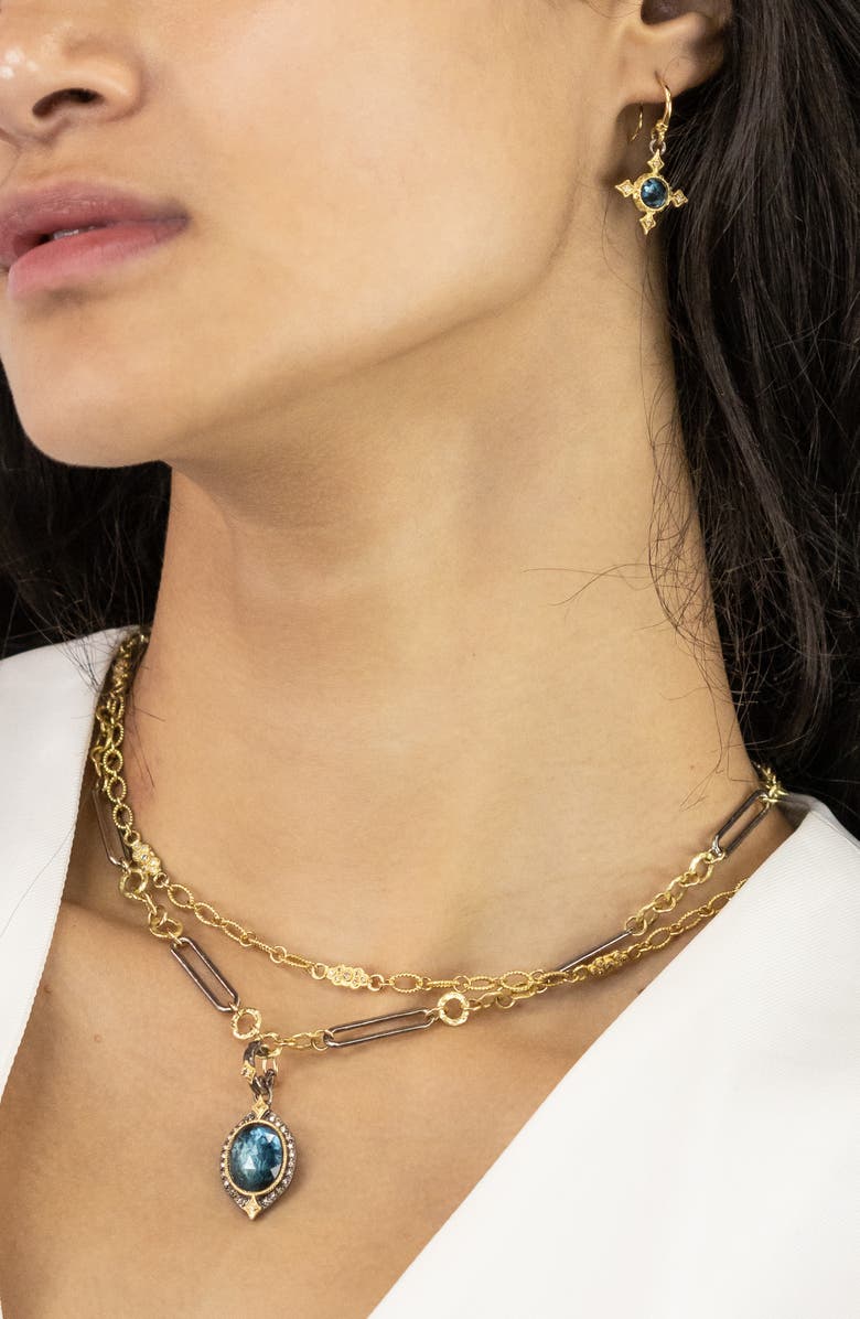 Armenta Blue Topaz Cross Drop Earrings, Alternate, color, Blue