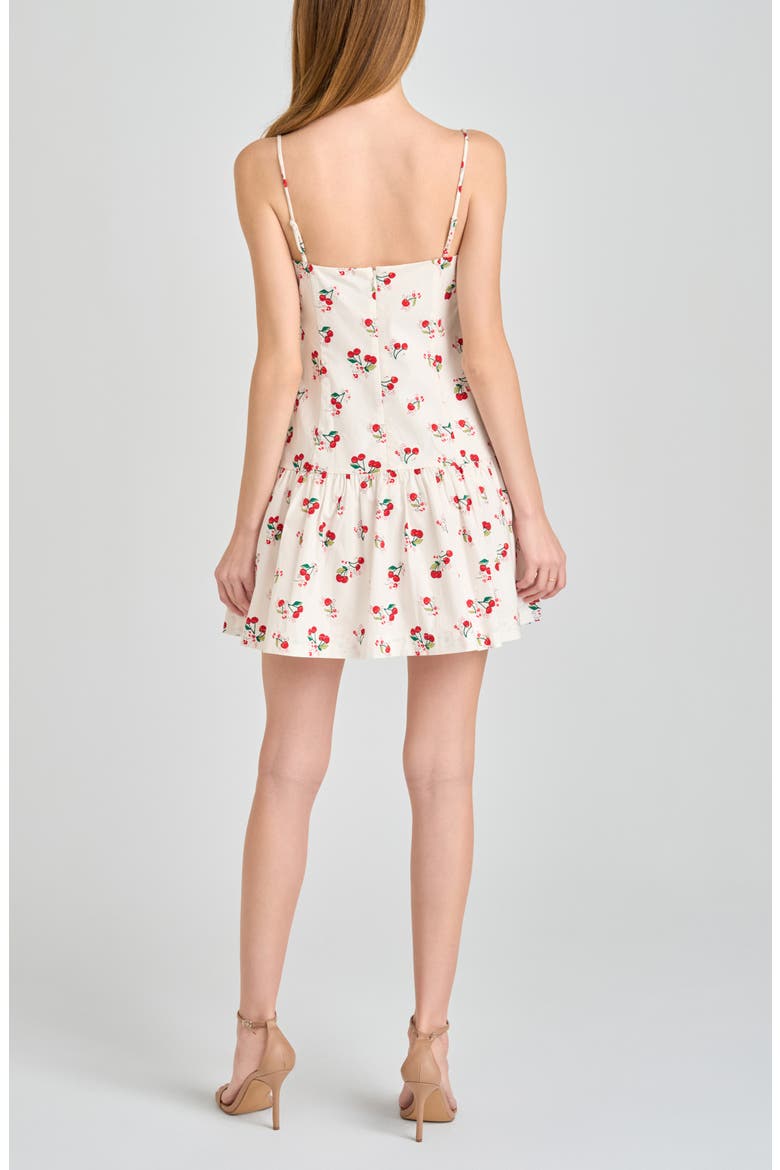 Louisa Cherry Print Stretch Cotton Sundress, Alternate, color, IVORY CHERRIES