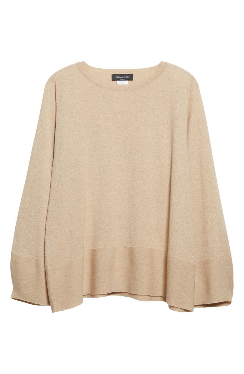 Fabiana Filippi Metallic Virgin Wool Blend Sweater, Alternate, color,