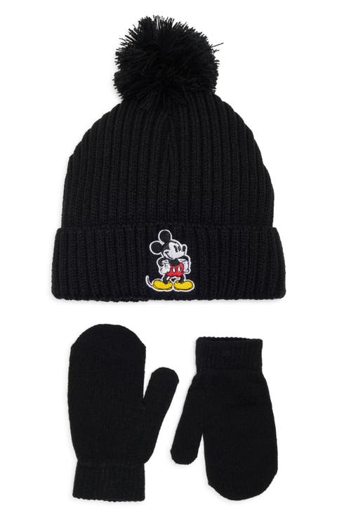 Kids' Mickey Mouse Hat & Mittens Set