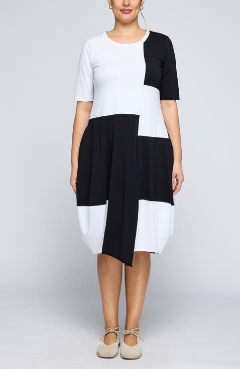 Slyph Two-Color Cotton Jersey Dress