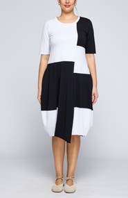 LUUKAA Slyph Two-Color Cotton Jersey Dress