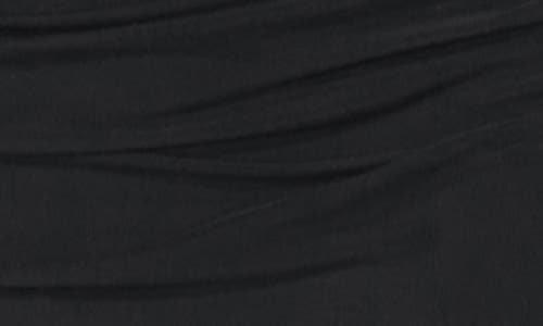 Bebe Ruched Mesh Midi Slipdress In Black